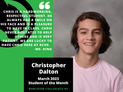 Chris Dalton Student of the Month